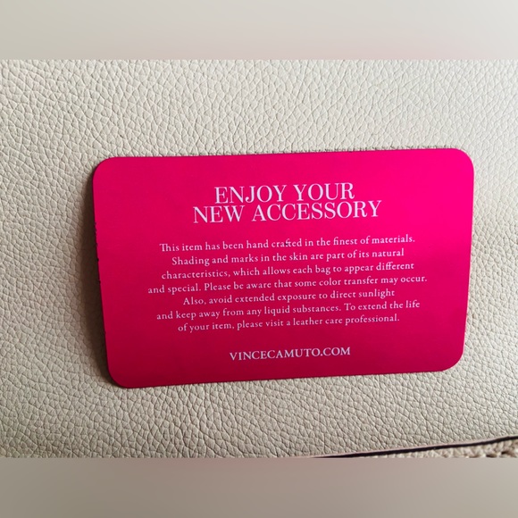 Vince Camuto leather clutch in beige/cream and blue with gold hardware. - Picture 5 of 5